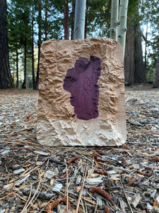 Wooden Tahoegraphical: Curly Maple Mountains and Purpleheart Lake Tahoe